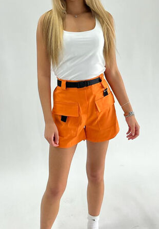 Job Lot Flap Pocket Buckle Belted Cargo Shorts