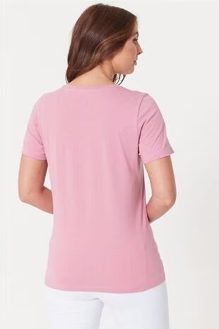 Pink Basic Crew Neck T-Shirt
