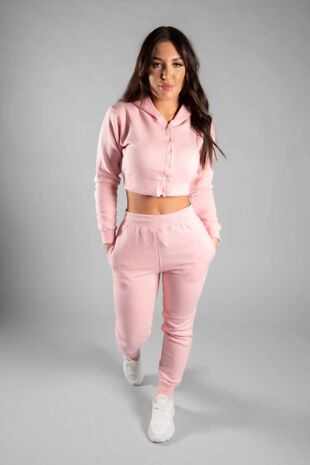 Pink Cropped Hoodie and Joggers Co-Ord
