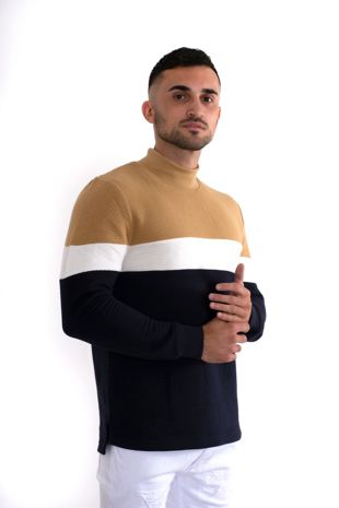 Ribbed Three Tone Jumper