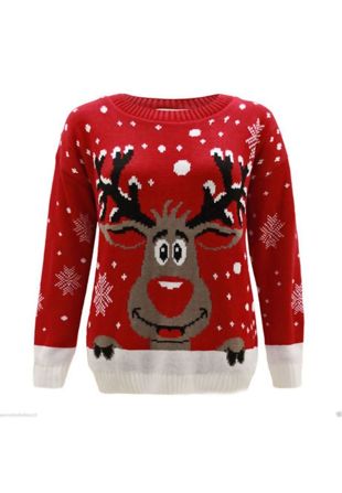 Red Kids X Reindeer Christmas Jumper