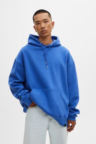 Royal Blue Basic Fleece Pullover Hoodie 