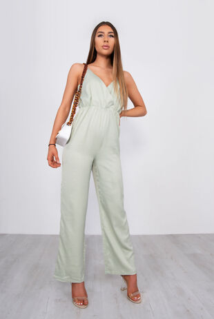 Job lot Plunge Wide Leg Jumpsuit