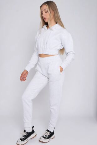 Bleach Grey Cropped Hoodie And Jogger Co-ords Set