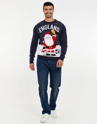 Job Lot Navy England Football Festive Jumper