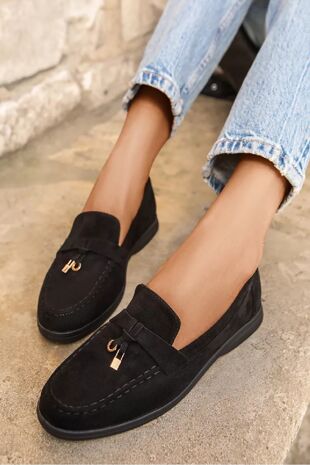 Black Suede Summer Designer Loafers Shoes