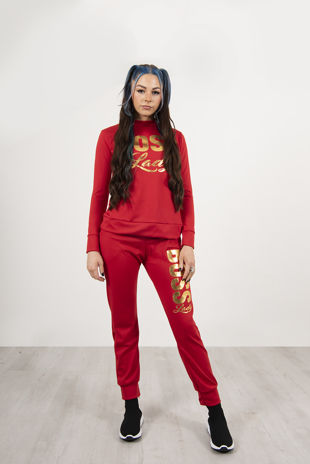  Plus Size Red Boss Lady Customized Tracksuit