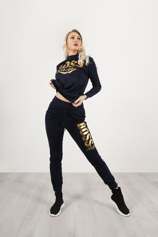  Plus Size Navy Boss Lady Customized Tracksuit 