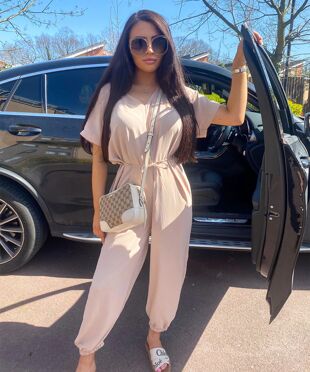 Tie Waist Harem Jumpsuit