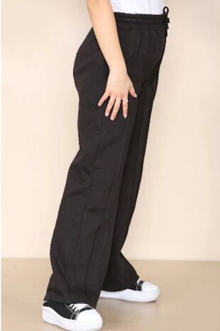 Black 3 Seem Wide Leg Jogger