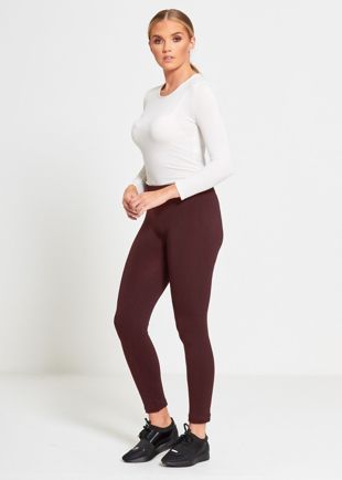 Wine Fleece Leggings