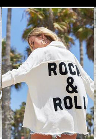 White Rock and Roll Denim Jacket