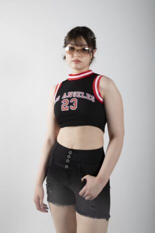 Black Los Angeles Crop Top