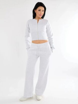 Bleach Grey Corset Fit Sweatshirt With Straight Leg Trouser