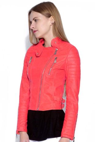 Cerise Classic Motor Bike Jacket