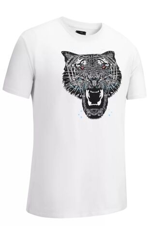 White Roaring Tiger Graphic Tee