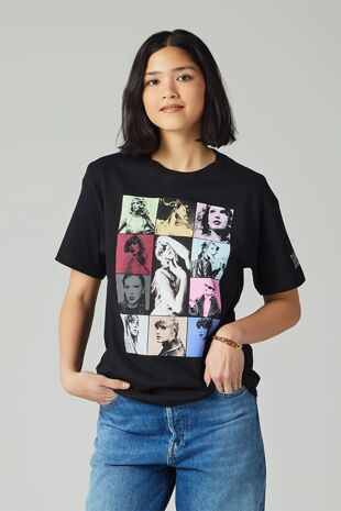Black Taylor Swift Print T-Shirt Fan Concert Eras