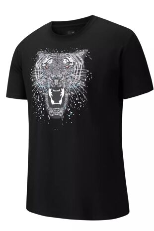 Black Roaring Tiger Graphic Tee