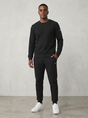 Black Fleece Basic Printed Crew Neck Tracksuit