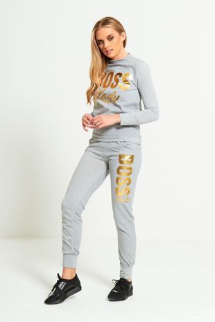  Plus Size Grey Boss Lady Customized Tracksuit
