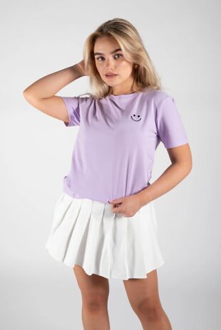 Cotton Smiley Face Embroidered T-Shirt