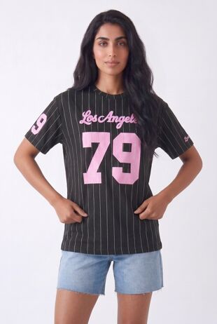 Yellow Contrast Short Sleeve LA 79 Varsity T-Shirt