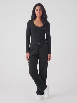 Black Wide Leg Trouser Long Sleeve Top Co-Ord Set 