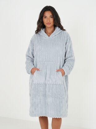 Soft Textured Hooded Lounge Robe