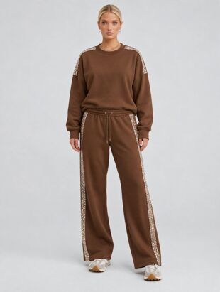 Sequin Side Stripe Lounge Set