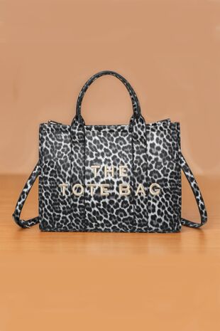 Black Leopard Glam Tote Bag