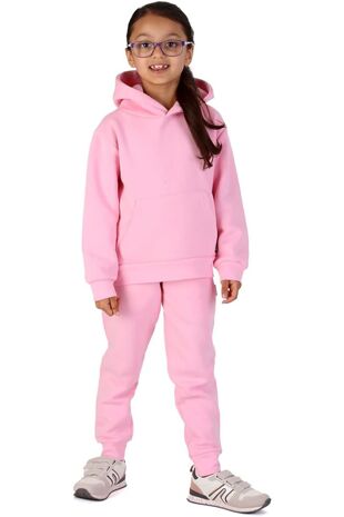 Kids Plain Fleece Pullover Hoodie Casual Tracksuit