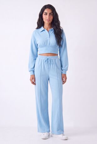Cropped Corset Fit Sweatshirt With Single Seam Trouser