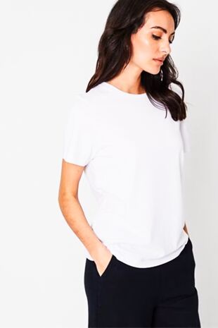 White Basic Crew Neck T-Shirt