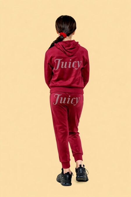 Kids Studded Juicy Print Velour Tracksuit