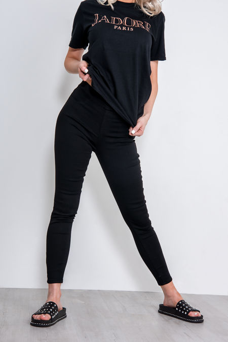 Black High Waisted Skinny Jeggings