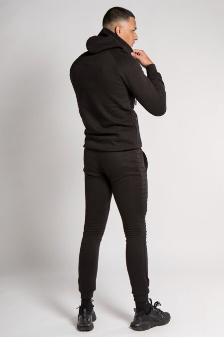 Black Skinny Fit Biker Tracksuit