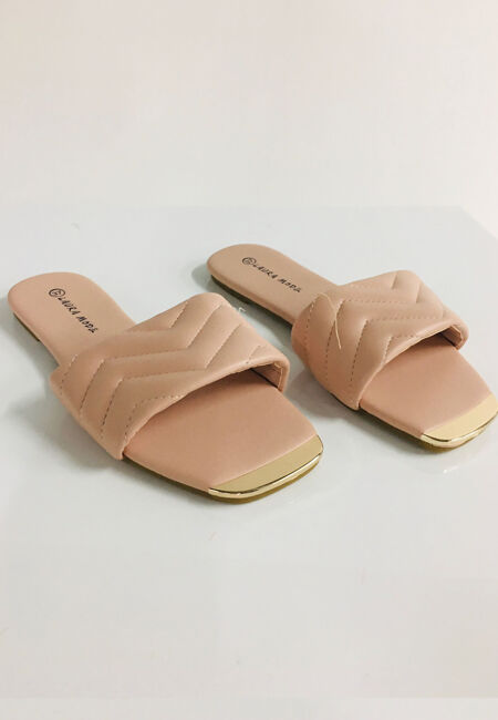 Dusty Pink Forty Flat Sliders