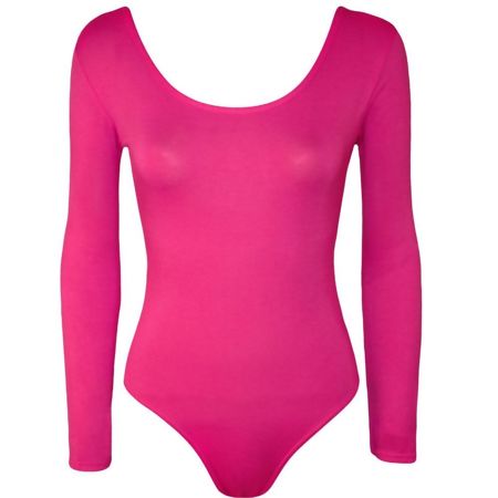 Fuchsia Crew Long Sleeve Bodysuit