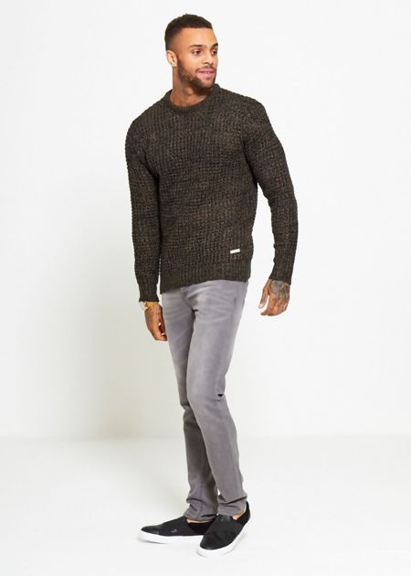 Khaki Thick Fish Knit Jumper 