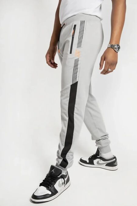 Grey And Black Striped Jogger 