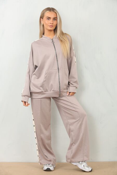 Oversized Star Stripe Zipped Jacket With Trouser