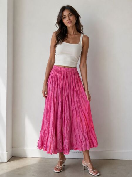 Crinkle Maxi Skirt 
