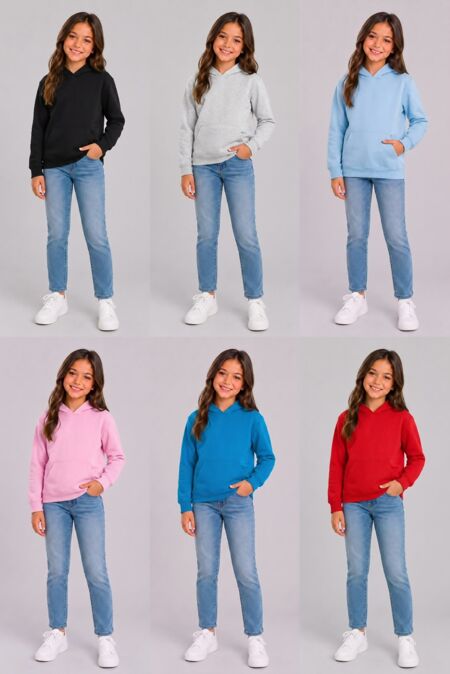 Kids Casual Fleece Pullover Hoodie