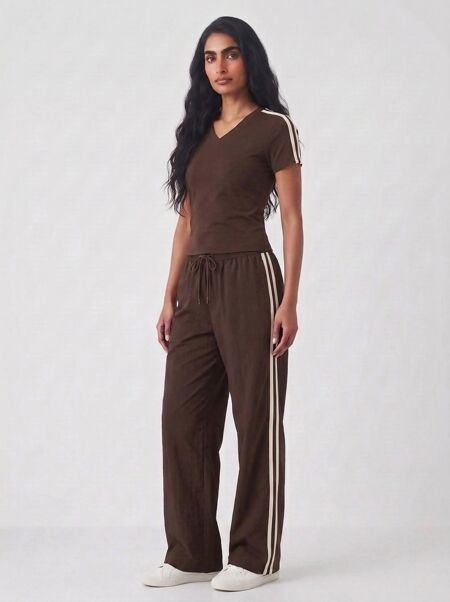 T-shirt Lounge Co-ord Set with Wide-Leg Trousers