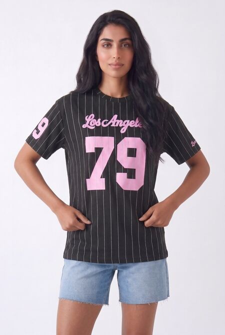 Yellow Contrast Short Sleeve LA 79 Varsity T-Shirt