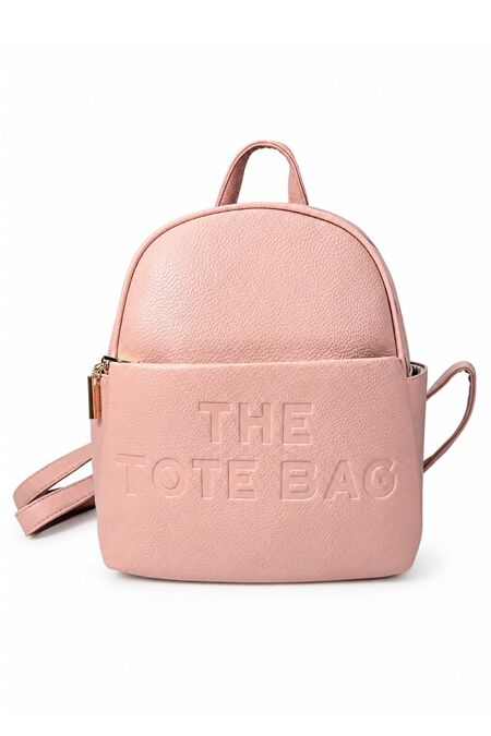  Front Pocket & Double Zip Pebbled Faux Leather Backpack Bag