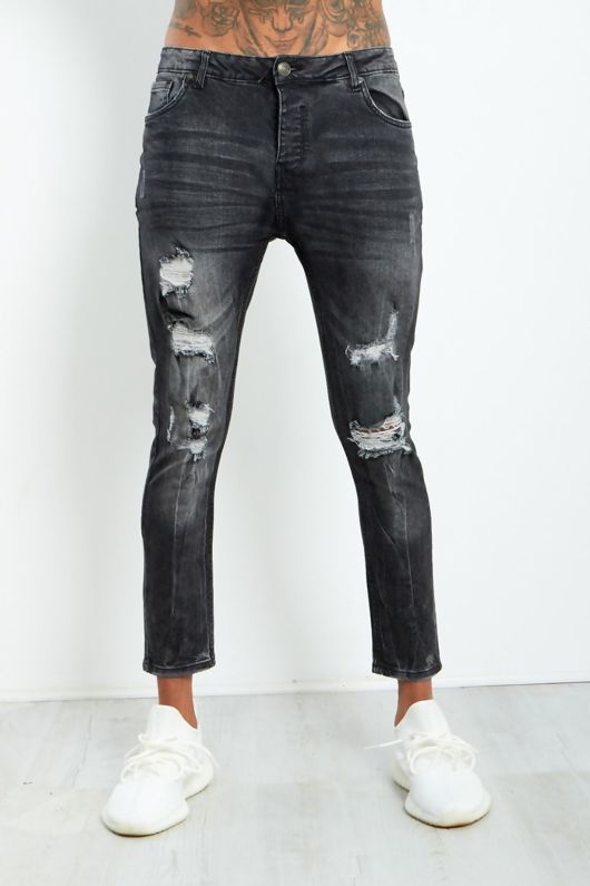 extreme distressed jeans