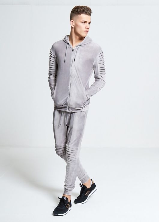 grey ribbed tracksuit