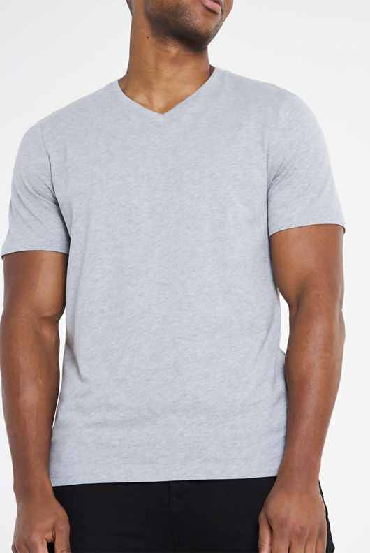 Wholesale Grey Classic V-Neck T-Shirt | J5Fashion