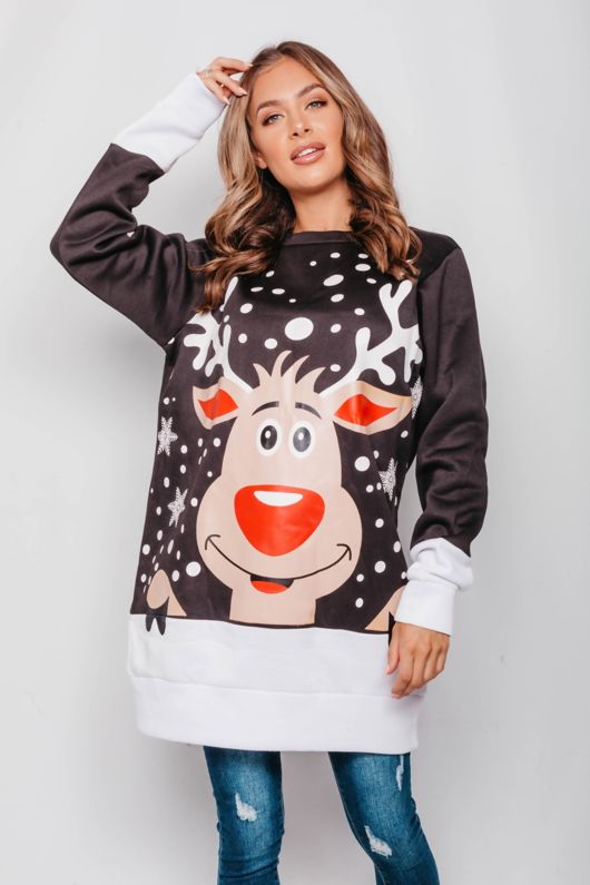christmas jumpers dresses Tipsy Elves Merry Christmas Tassel Sweater Dress for Women main image 1